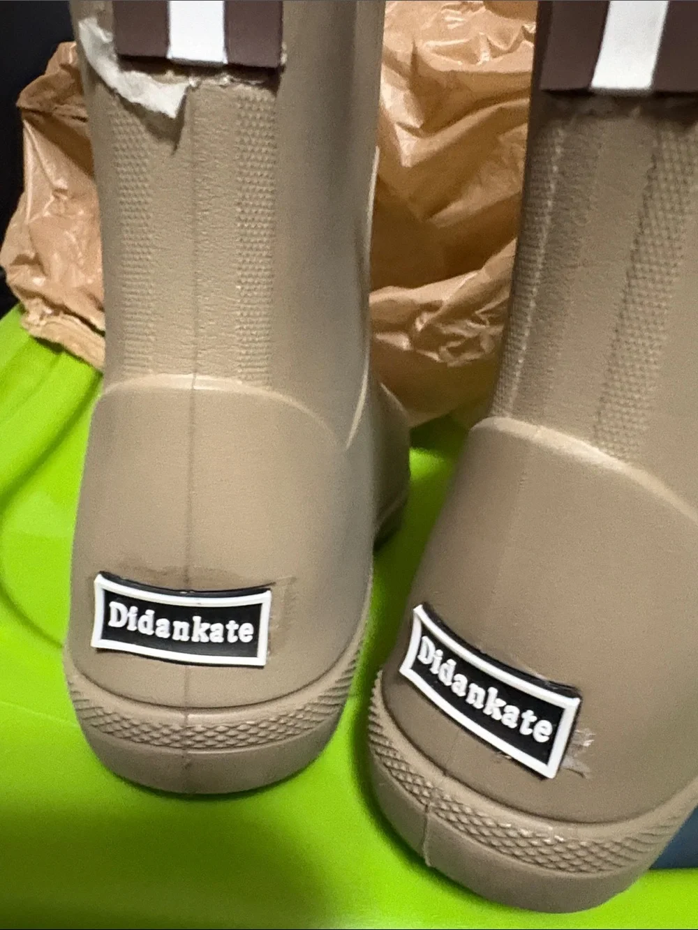 Kids Waterproof Rain Boots - Taupe looking it up it’s a size 4